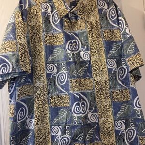 Kahala Sylish Leaf Patterned Casual Shirt